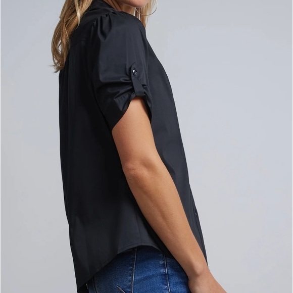 Short-Sleeve Button-Front Secret Snap - NY&C Madison Shirt® - Picture 2 of 3